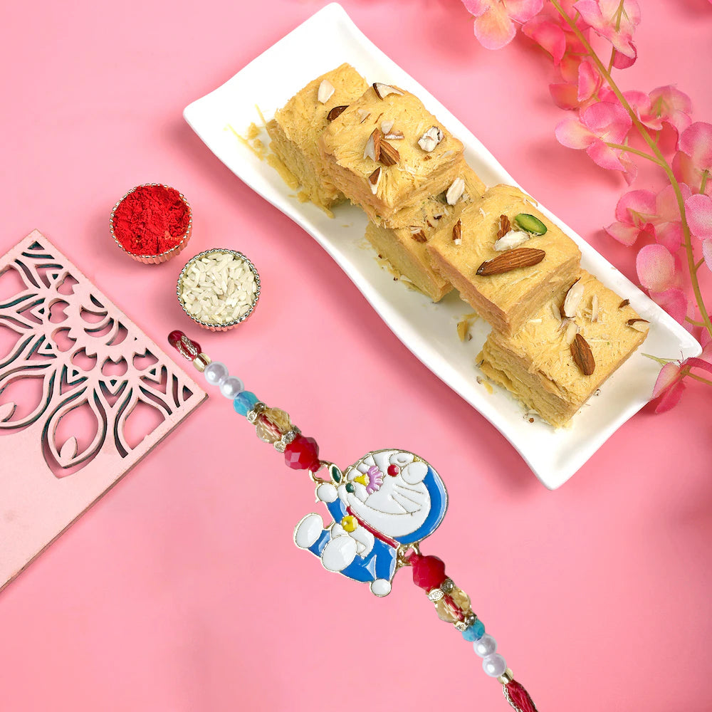 Superhero Joy Kids Rakhi Combowith Desi Ghee Laddoo, Soan Papdi & Kaju Katli 200 gm