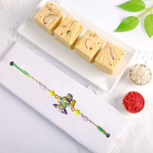 Cartoon Fun Fiesta Kids Rakhi Combo with Desi Ghee Laddoo, Soan Papdi & Kaju Katli 200 gm