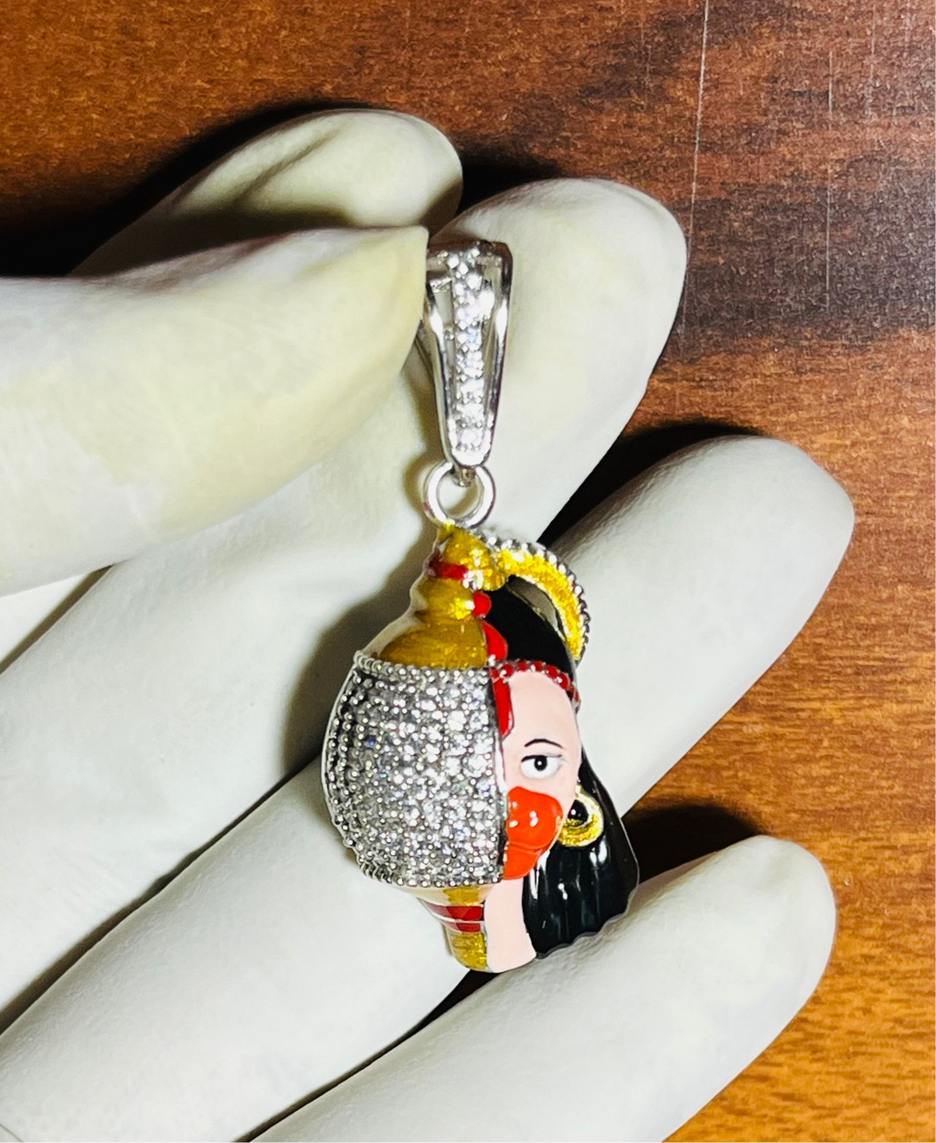 925 pure silver pendant of hanuman ji sankh design unique