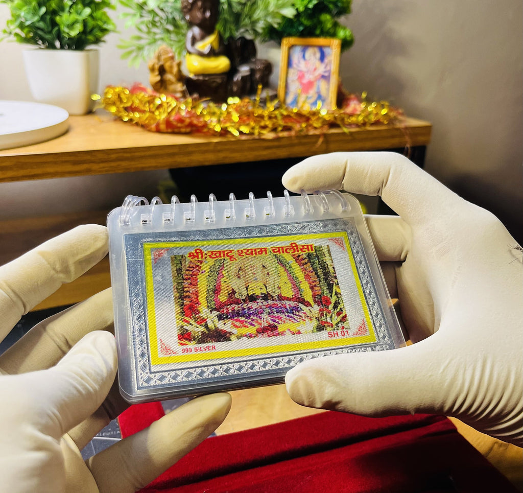 999 Pure Silver Khatu Shyam Chalisa with Aarti Book | Grace of Shyam Baba | Laati