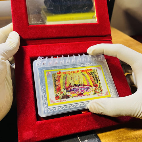 999 Pure Silver Khatu Shyam Chalisa with Aarti Book | Grace of Shyam Baba | Laati