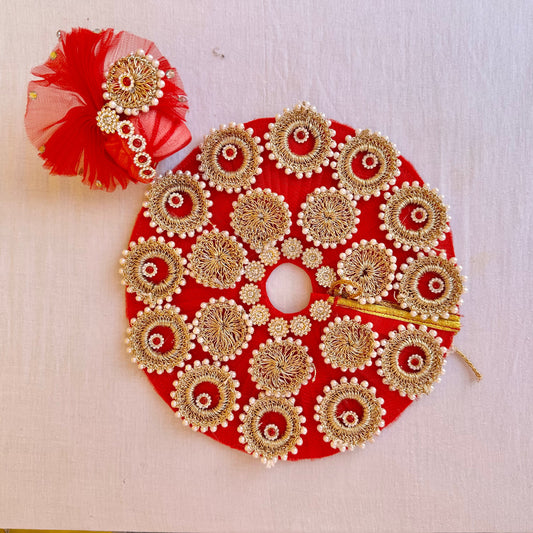 Stirring Red Heavy Dress Laddu Gopal