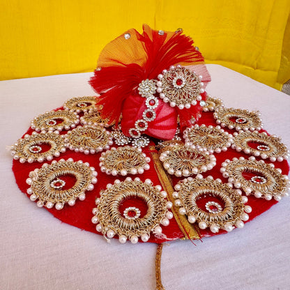 Stirring Red Heavy Dress Laddu Gopal