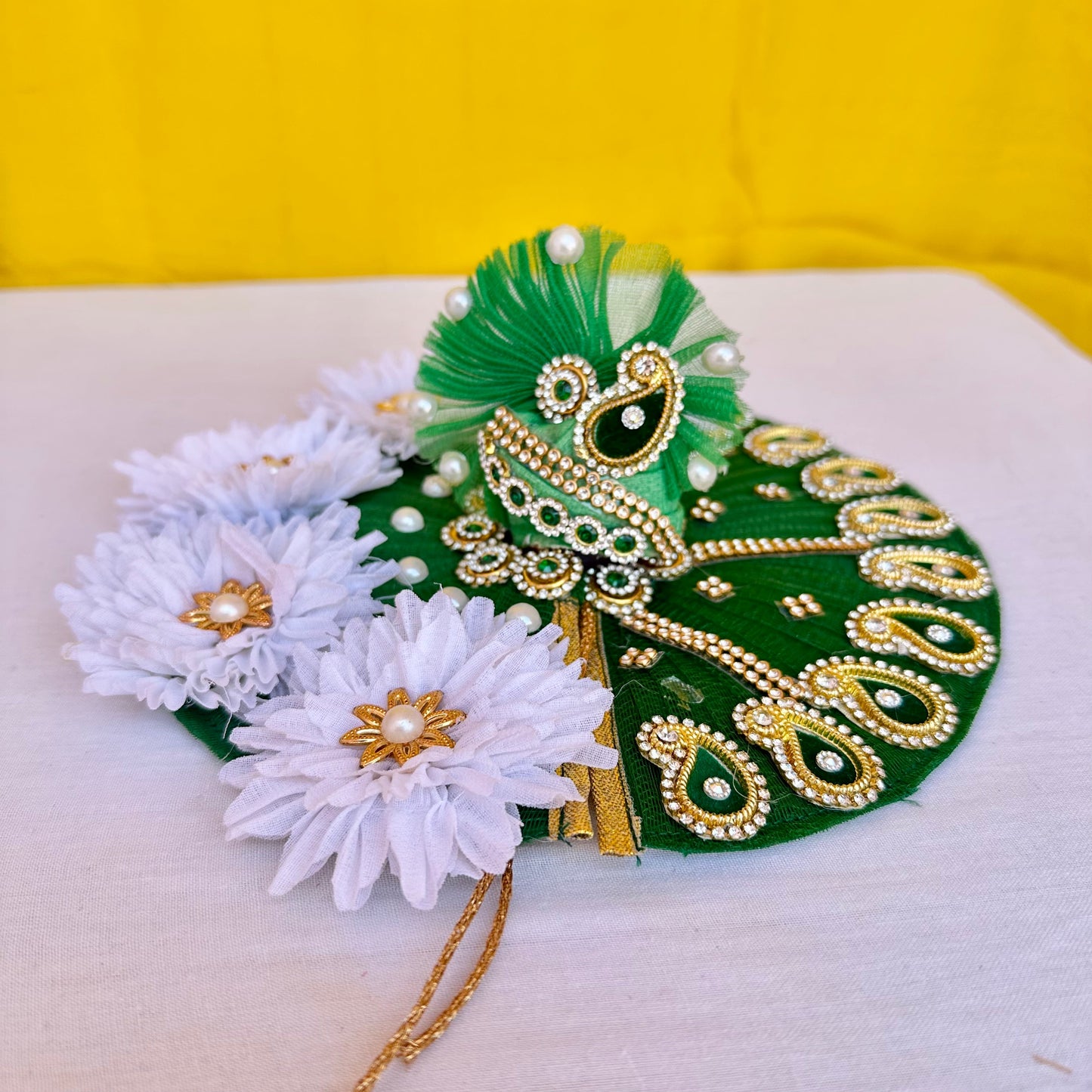 Gorgeous Green Heavy Laddu Gopal Dress