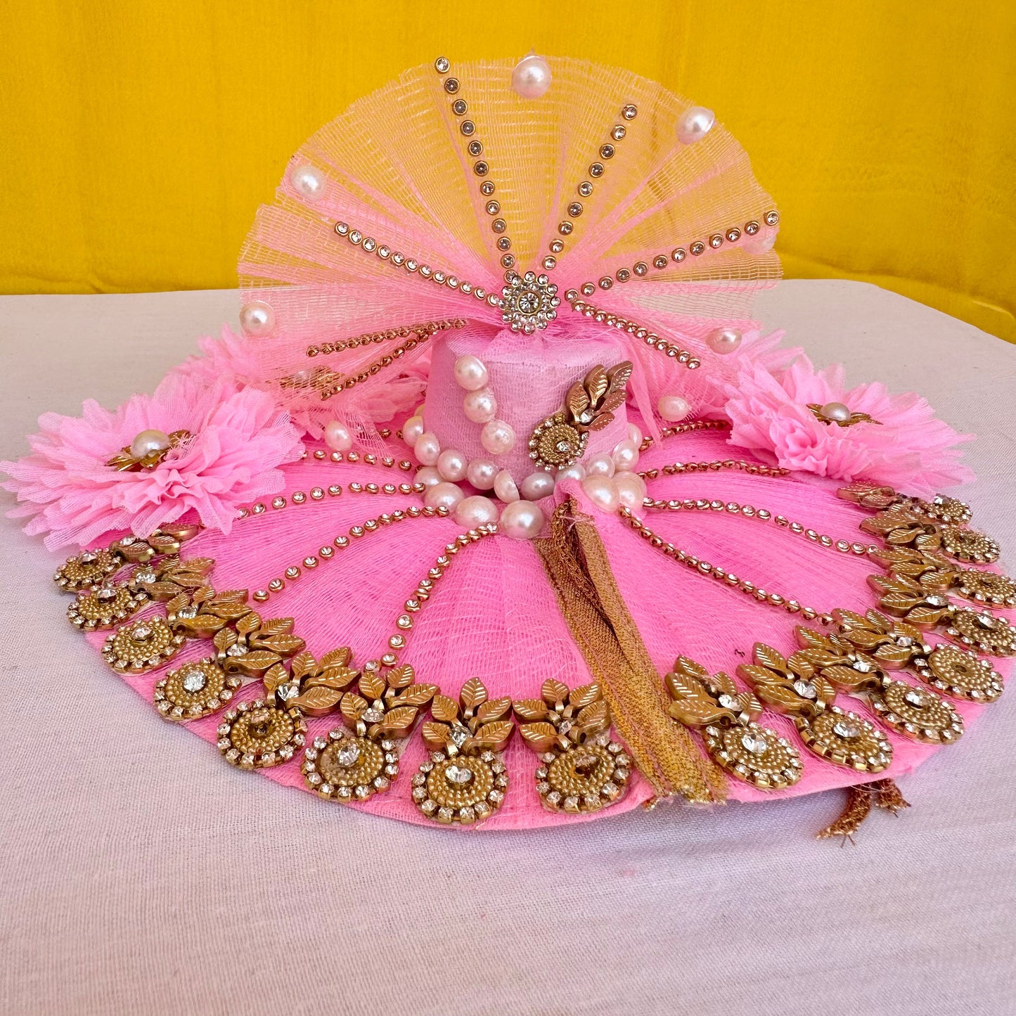 Beautiful Pink Flower Laddu Gopal Dress