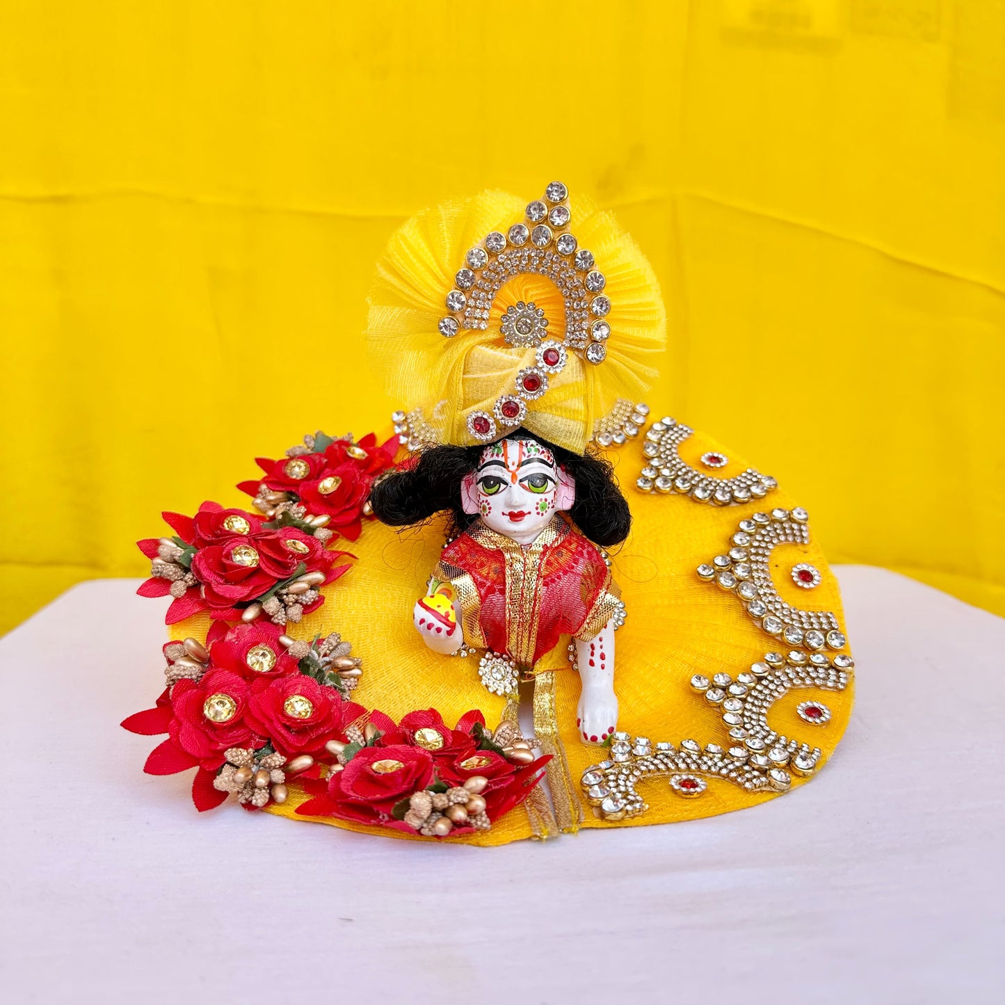 Beautiful Yellow Heavy Laddu Gopal Dress