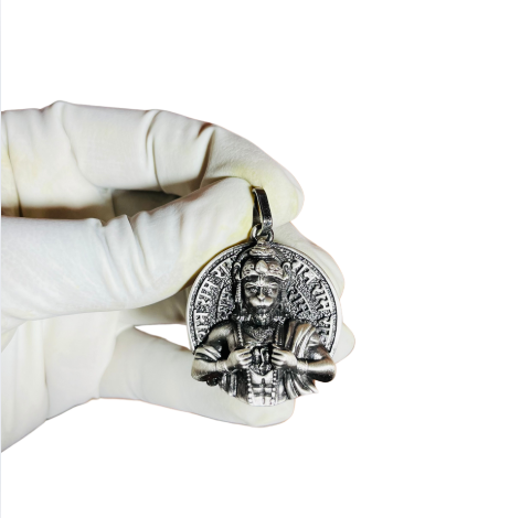 💥 Veer Hanuman Ram Darshan Pendant – 925 Pure Silver | Chest-Opening Form with Ram-Sita Engraving