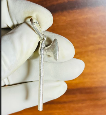 🪓 Parshuram Parshu Pendant – Pure Silver | Divine Axe of Dharma & Power