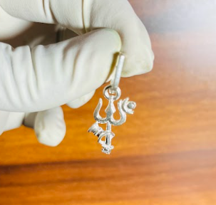 🔱 Trishul Om Damru Pendant – Pure Silver | Symbol of Shiva’s Energy & Protection