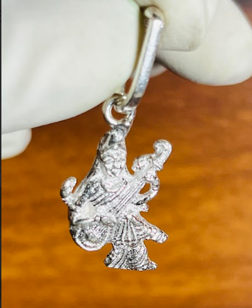 🎶 Maa Saraswati Pendant – Pure Silver | Veena Playing Goddess of Wisdom