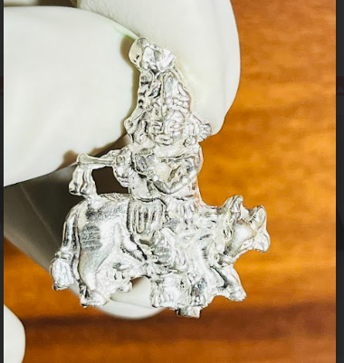 🐄 Krishna on Cow Pendant – Pure Silver | Flute Playing Gopal Ji in Divine Form