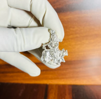 🐄 Krishna on Cow Pendant – Pure Silver | Flute Playing Gopal Ji in Divine Form