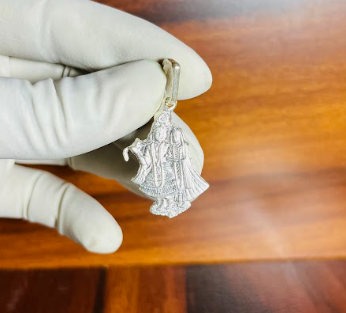 💞 Radha Krishna Bansuri Pendant – Pure Silver | Eternal Divine Love