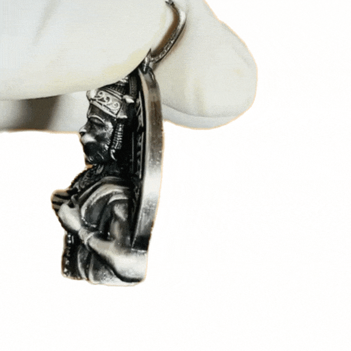 💥 Veer Hanuman Ram Darshan Pendant – 925 Pure Silver | Chest-Opening Form with Ram-Sita Engraving