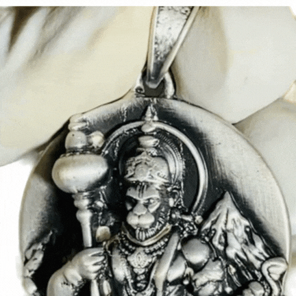 🛡️ Mahabali Standing Hanuman Pendant – 925 Pure Silver | Gada & Parvat Edition