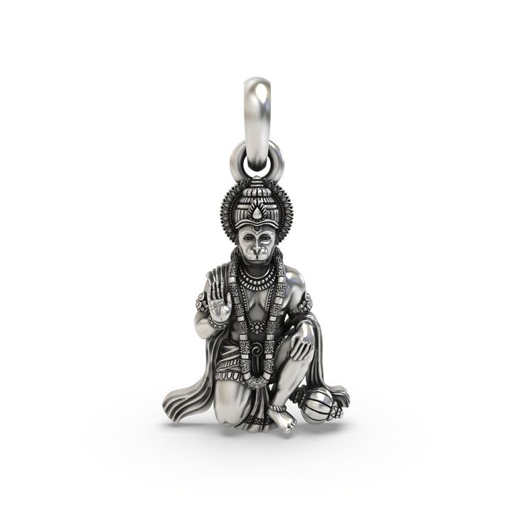 🙌 Hanuman Ashirwad Pendant – 925 Pure Silver | Blessing Pose for Divine Protection