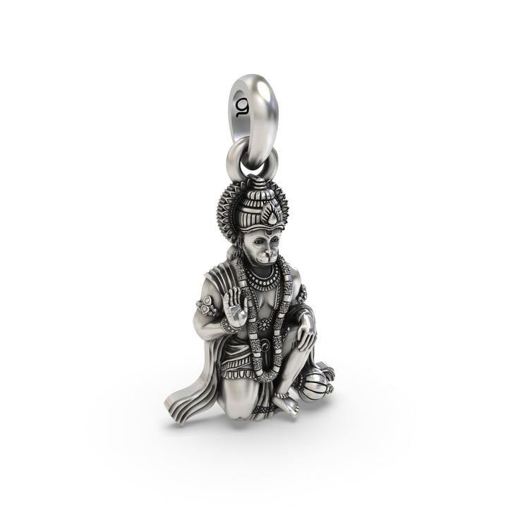 🙌 Hanuman Ashirwad Pendant – 925 Pure Silver | Blessing Pose for Divine Protection