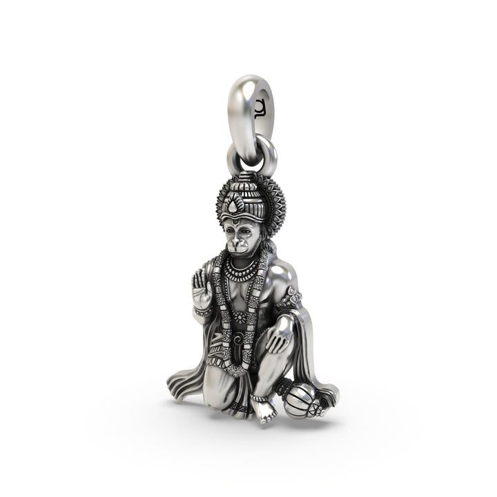🙌 Hanuman Ashirwad Pendant – 925 Pure Silver | Blessing Pose for Divine Protection