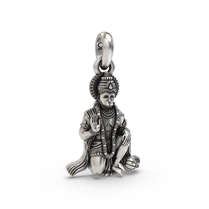 🙌 Hanuman Ashirwad Pendant – 925 Pure Silver | Blessing Pose for Divine Protection