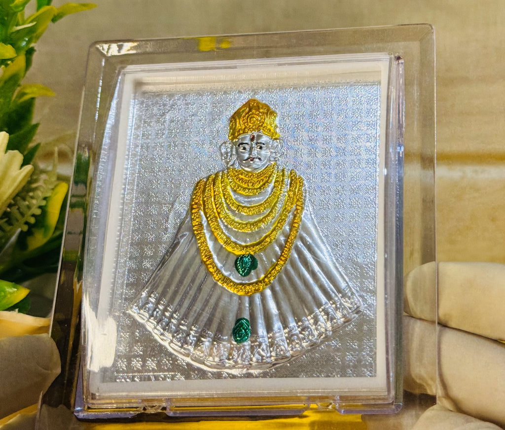 999 Silver Khatu Shyam Ji Darshan Frame Stand