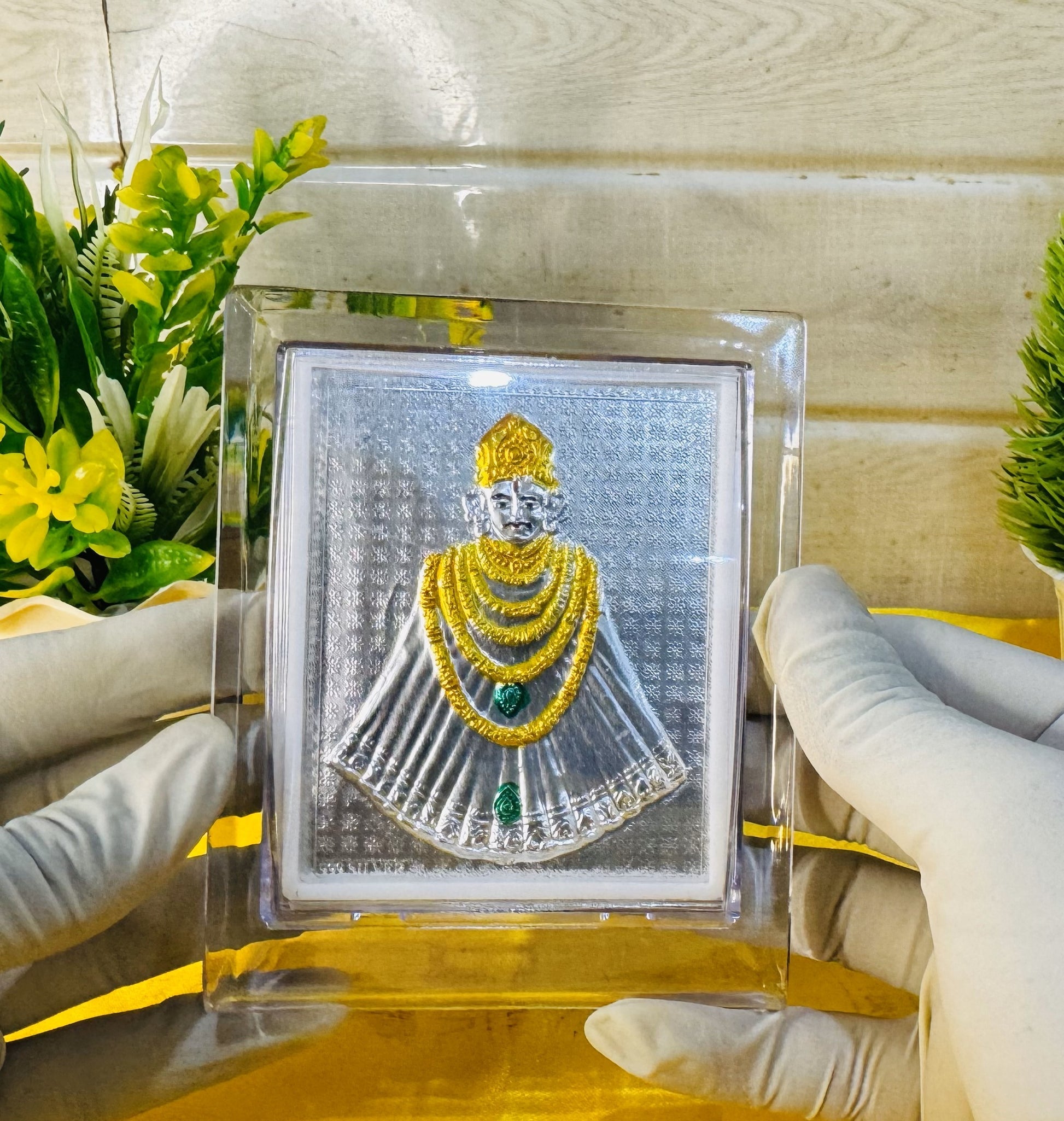 999 Silver Khatu Shyam Ji Darshan Frame Stand