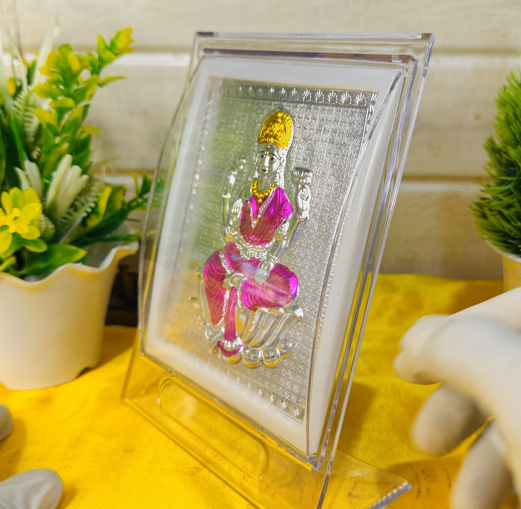 999 Silver Goddess Saraswati Ji Frame – Encased in Crystal